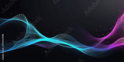 Abstract blue background with flowing smoke, light, and fractal patterns