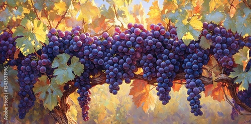 Wallpaper Mural A close up of deep purple wine grapes ready for harves Torontodigital.ca