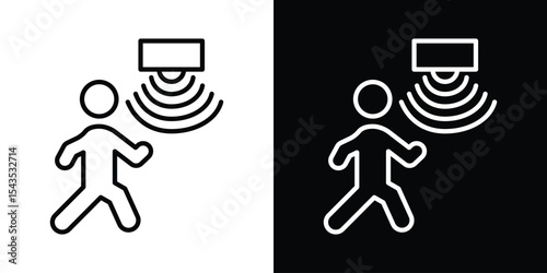 Motion sensor icon filled flat sign concept for web design.