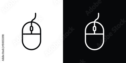 Mouse icon filled flat sign concept for web design.