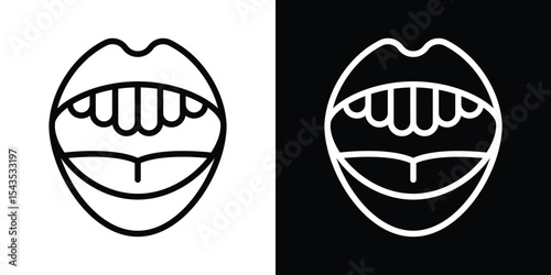Mouth icon filled flat sign concept for web design.
