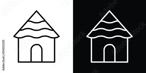 Mud hut icon filled flat sign concept for web design.