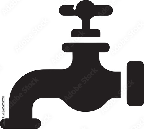 water tap faucet with drop vector illustration