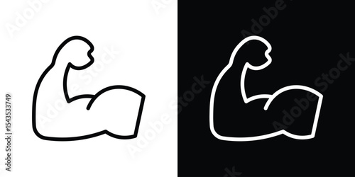 Muscle icon filled flat sign concept for web design.