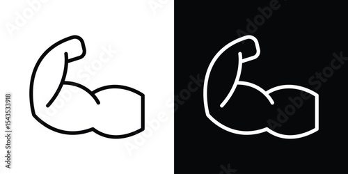 Muscle icon filled flat sign concept for web design.
