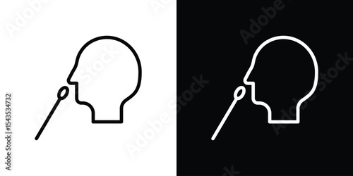 Nasal swab icon filled flat sign concept for web design.