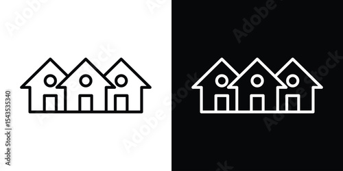 Neighborhood icon filled flat sign concept for web design.