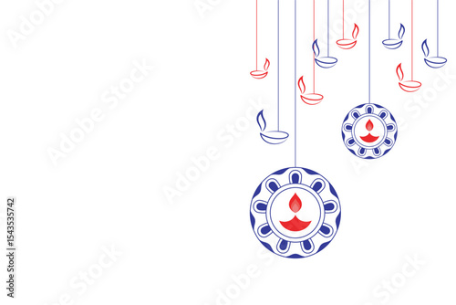 Diwali candle lamp vector illustration for Diwali Day