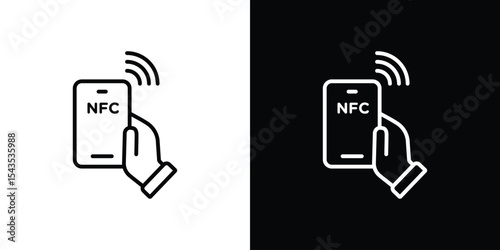 NFC communication icon filled flat sign concept for web design.
