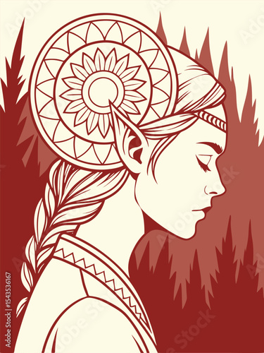 Indian woman design, vector illustration . Image contains transparency.