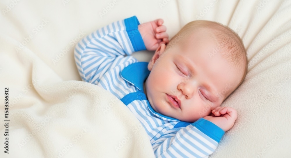 Sweet baby boy sleeping peacefully in soft blanket Sweet baby boy sleeping peacefully in soft blanket