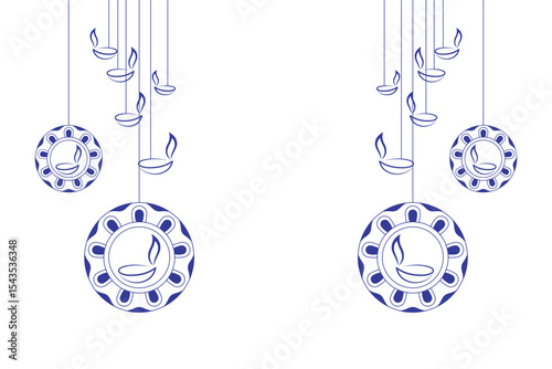 Diwali candle lamp vector illustration for Diwali Day