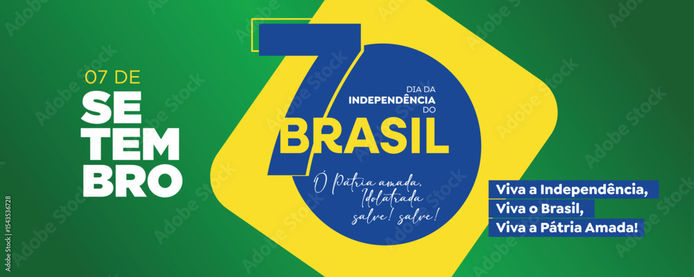 Banner da Independência do Brasil – Fundo Verde 