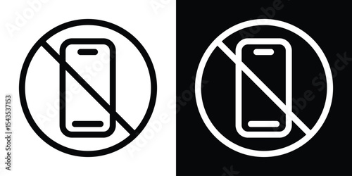 No phone icon filled flat sign concept for web design.
