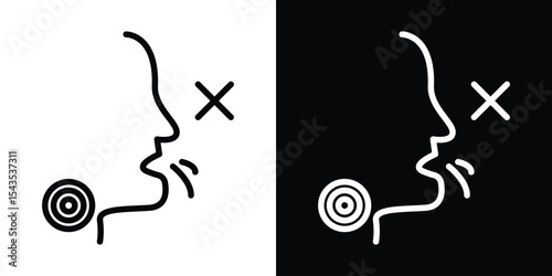 No swallowing icon filled flat sign concept for web design.