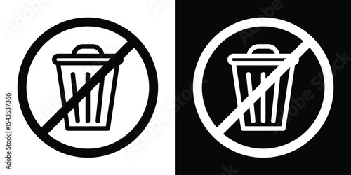 No trash icon filled flat sign concept for web design.