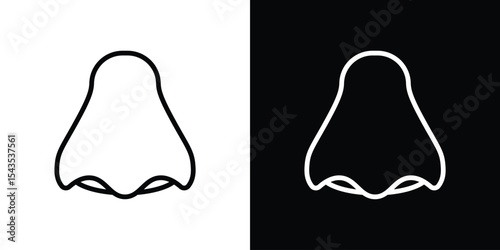 Nose icon filled flat sign concept for web design.