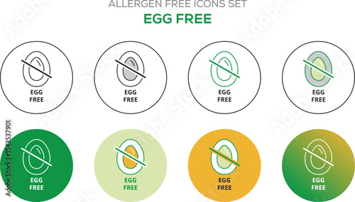 Allergen-free icons set vector illustration