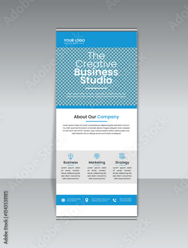 Business Conference Roll-Up Banner Layout