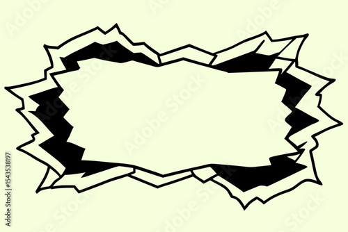 Abstract irregular black frame border design