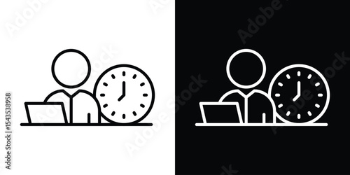 Office hours icon filled flat sign concept for web design.