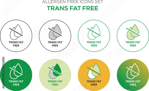 Allergen-free icons set vector illustration