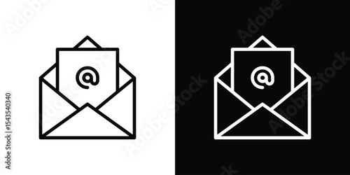 Open email icon filled flat sign concept for web design.