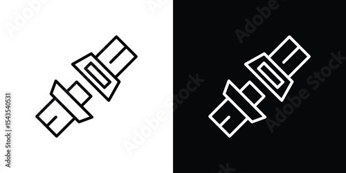 Open seat belt icon filled flat sign concept for web design.