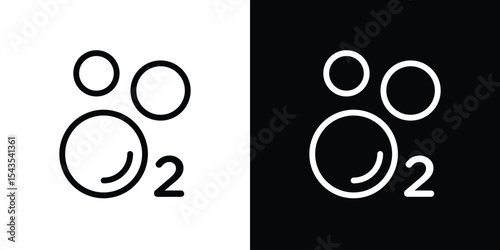 Oxygen O2 icon filled flat sign concept for web design.