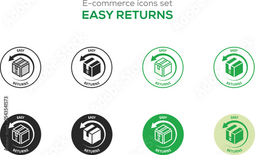 RISK-FREE SHOPPING ICONS SET Vector Illustration