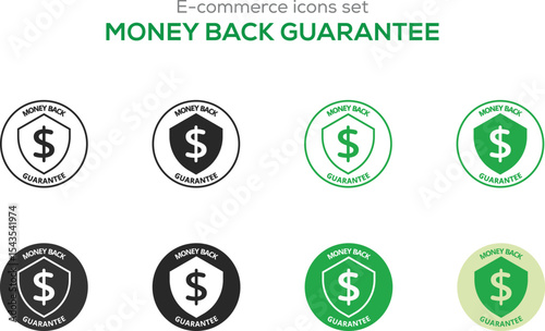 RISK-FREE SHOPPING ICONS SET Vector Illustration