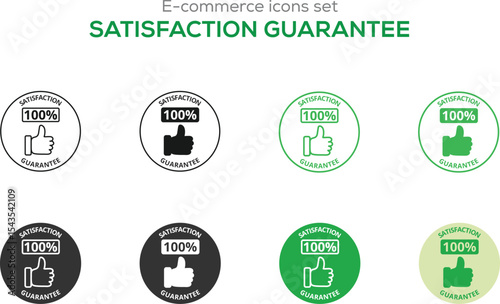 RISK-FREE SHOPPING ICONS SET Vector Illustration