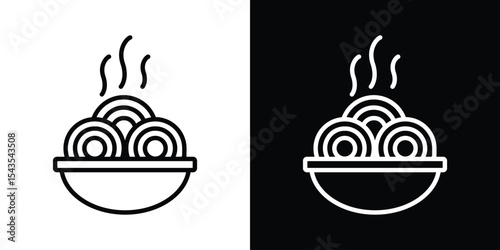 Pasta icon filled flat sign concept for web design.