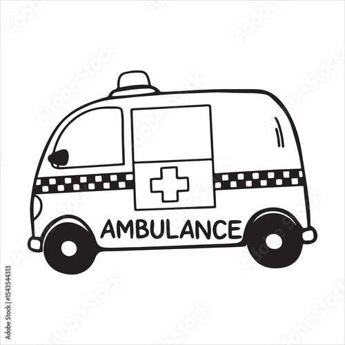 Ambulance Icon – First Aid, Hospital Transport, and Healthcare Graphic Element