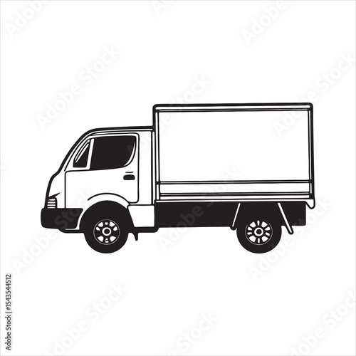 Delivery Truck Icon – Freight, Courier, and Fast Shipping Graphic Element