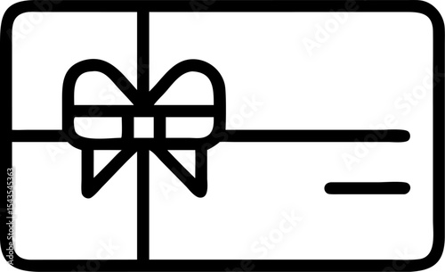 gift card vector outline icon on white or transparent background 