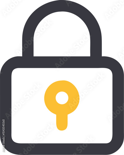 lock vector icon on white or transparent background