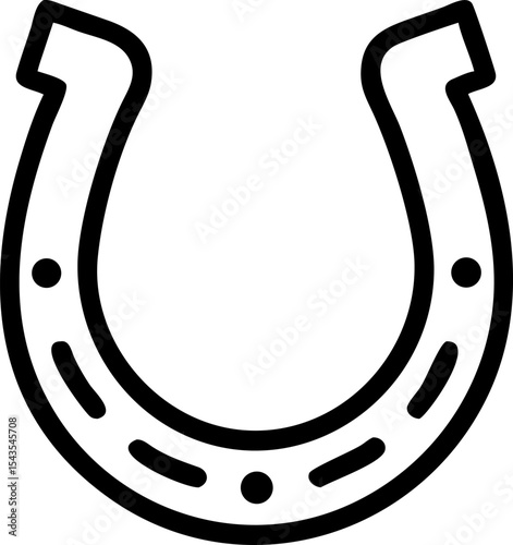 horseshoe vector outline icon on white or transparent background 