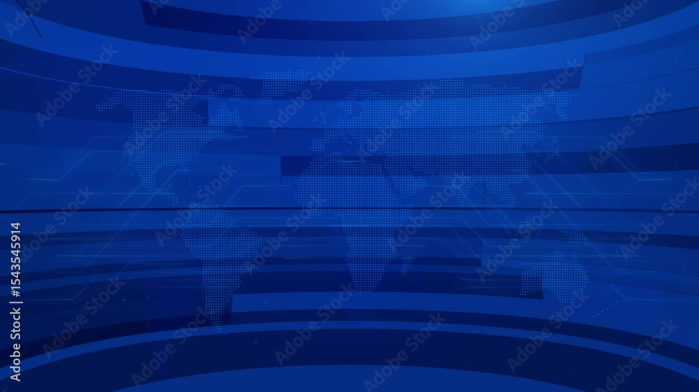 News studio ,blue animation for breaking news and broadcast visuals news studio background News background with world map earth globe animation concept ,World map animation for news bulletin HD video
