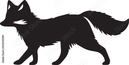 Fox vector illustration black silhouette 