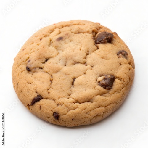 Wallpaper Mural Delicious single chocolate chip cookie freshly baked and presented on a white background Torontodigital.ca