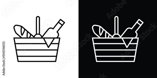 Picnic icon filled flat sign concept for web design.