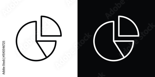 Pie chart icon filled flat sign concept for web design.