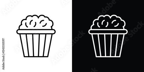 Popcorn icon filled flat sign concept for web design.