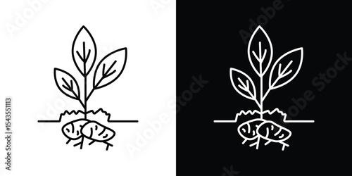 Potatoes plant icon filled flat sign concept for web design.