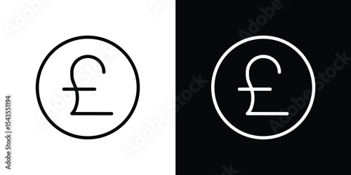 Pound icon filled flat sign concept for web design.