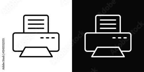 Print icon filled flat sign concept for web design.
