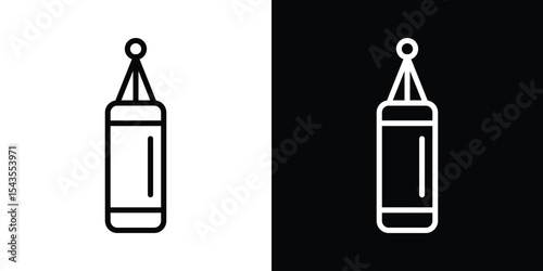 Punching bag icon filled flat sign concept for web design.