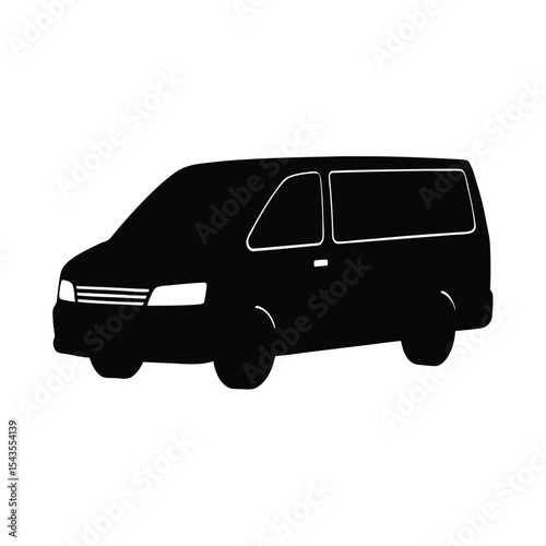 Minivan silhouette vector illustration