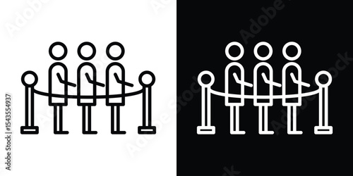 Queue icon filled flat sign concept for web design.